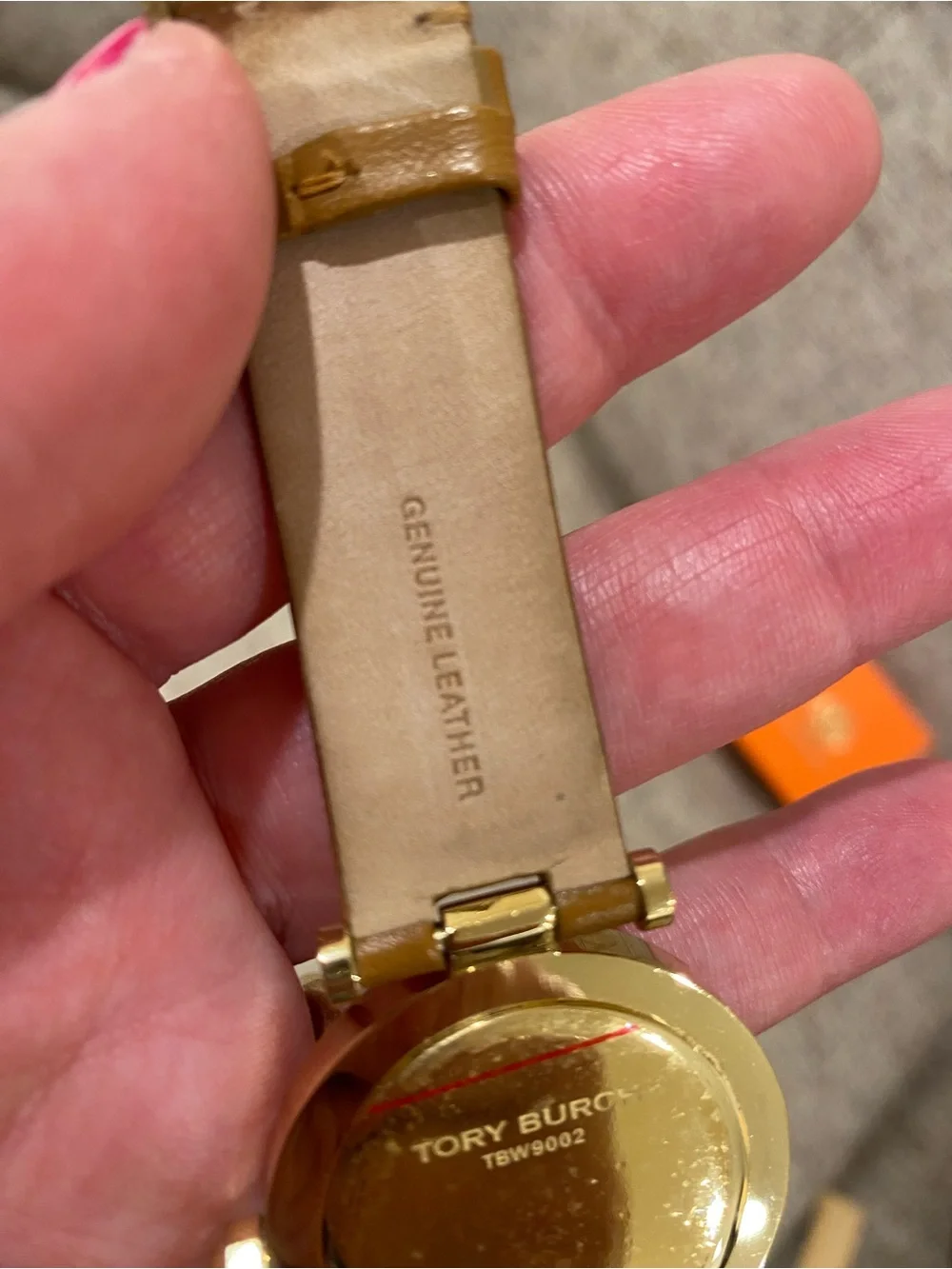 Tory Burch Bright Orange Box with Gold Emblem